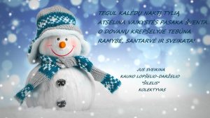 sNIEGO SENIO SVEIKINIMAS